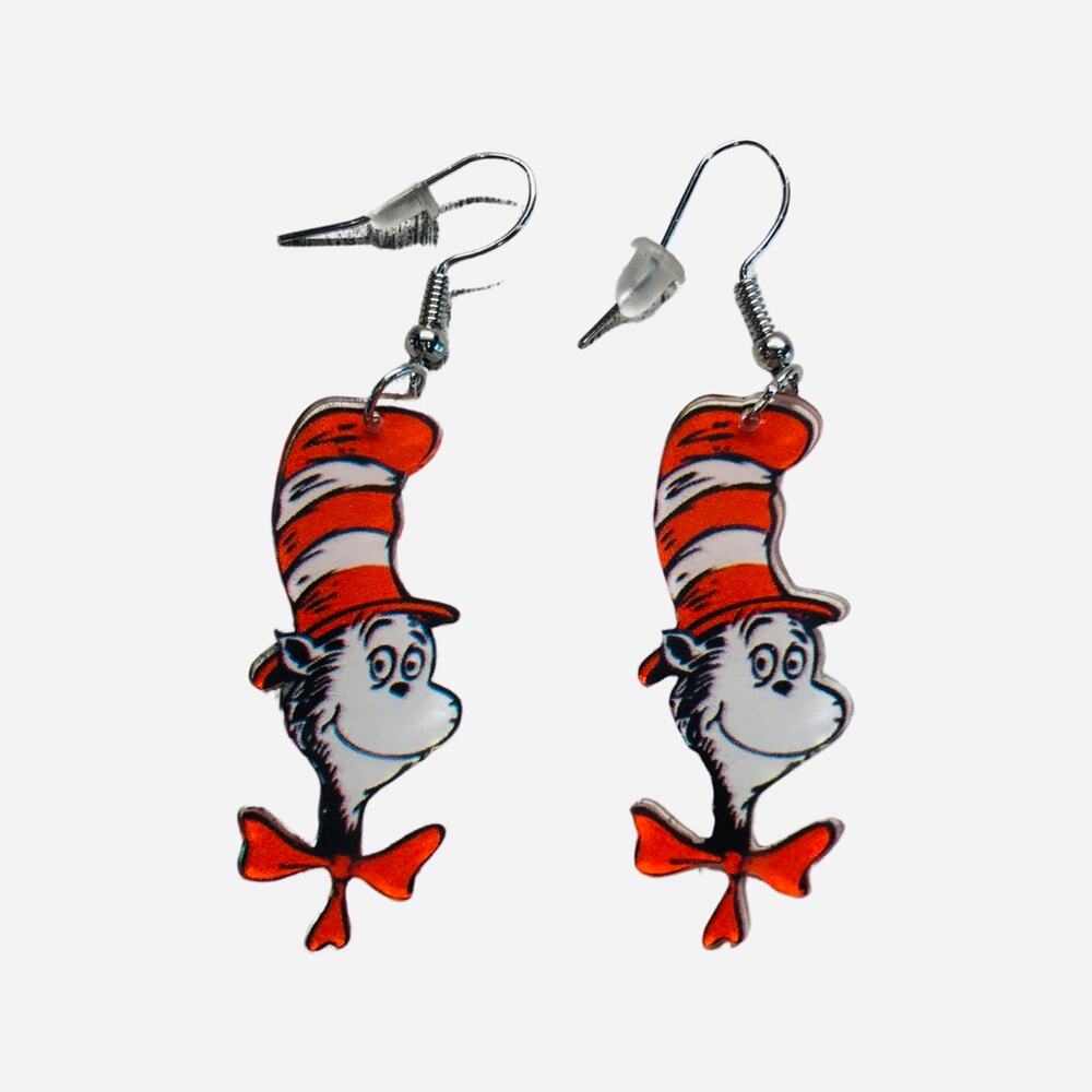 Cat in The Hat Dr. Seuss Earrings